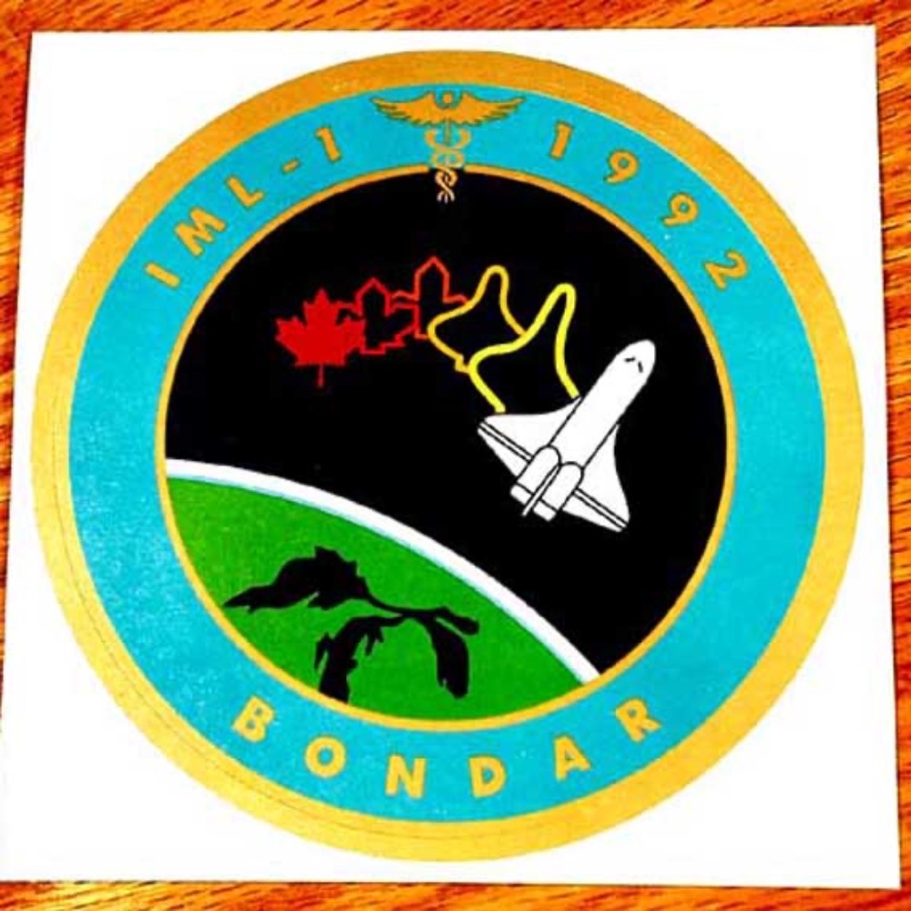 ASTRONAUT ROBERTA BONDAR 1992 IML-1 STICKER, STS-42, PERSONAL ARTWORK FOR FIRST